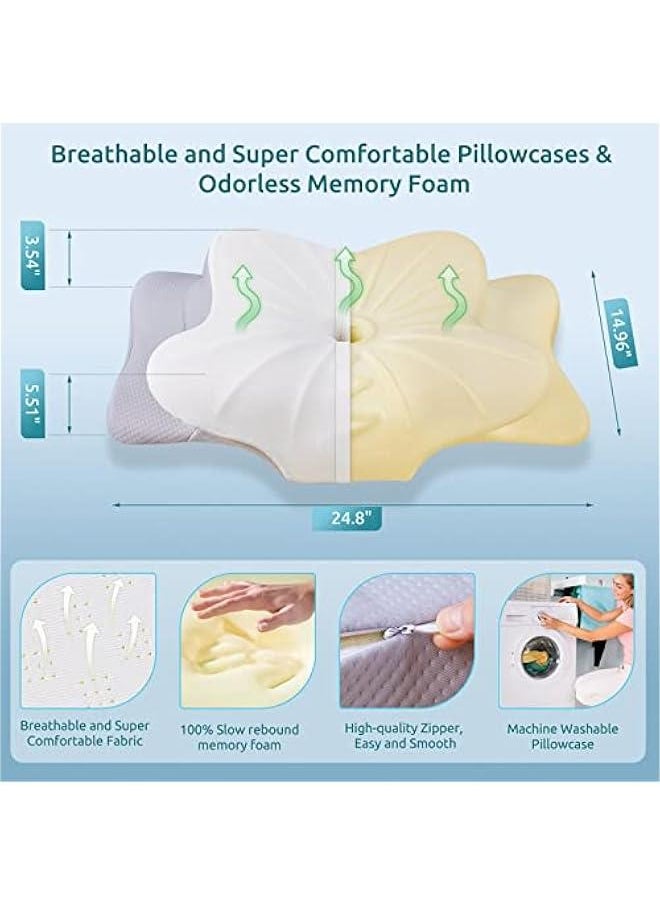 Arabest Contour Memory Foam Neck and Shoulder Support Pillow with Pillowcase for Side, Back, and Stomach Sleepers  - Image 5