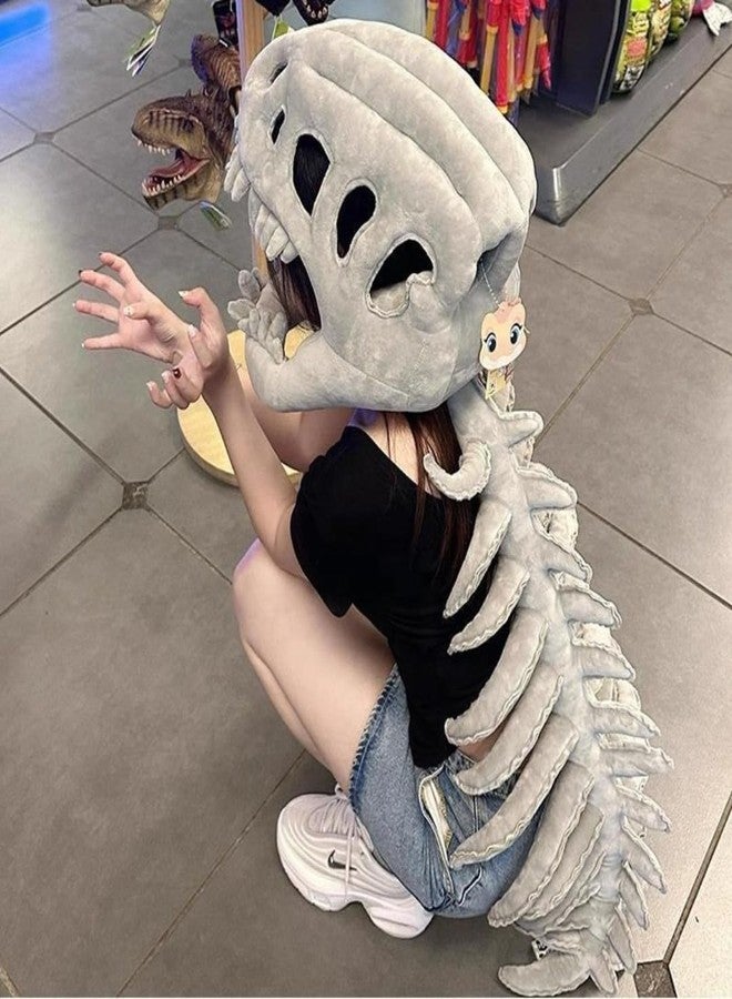 TechMax Solution Realistic Dinosaur Skeleton Costume Set, Halloween Fun Skeleton Dinosaur Costume, 3D Plush Dino-saur Skeletons Costume Set, Stuffed Spines for Halloween and Everyday Wear - Image 4