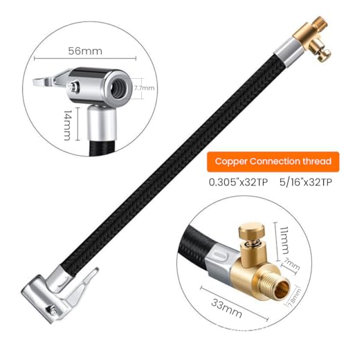 STHIRA® 9.8-Inch Rubber Flexible Tyre Inflator Extension Hose Pump Adapter with Deflation Valve, Quick-Connect Fitting for Cars, Motorcycles, Bicycles Universal Compatibility, Durable and Easy to Use - Image 2