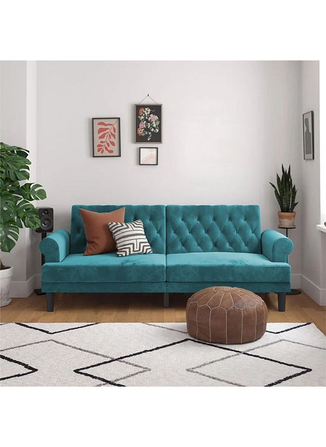 صوفة ديباج شوكولا | 3 - مقاعد صوفا من المخمل 212x82x84 سم   - تركواز غامق - Image 1