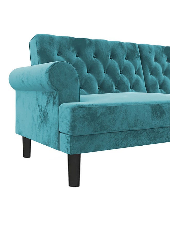 صوفة ديباج شوكولا | 3 - مقاعد صوفا من المخمل 212x82x84 سم   - تركواز غامق - Image 5