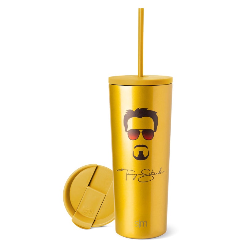 Simple Modern Marvel Iron Man Tony Stark Insulated Tumbler Cup with Flip Lid and Straw Lid | Gifts for Women Men Reusable Stainless Steel Water Bottle Travel Mug | Classic Collection | 24oz - Image 1