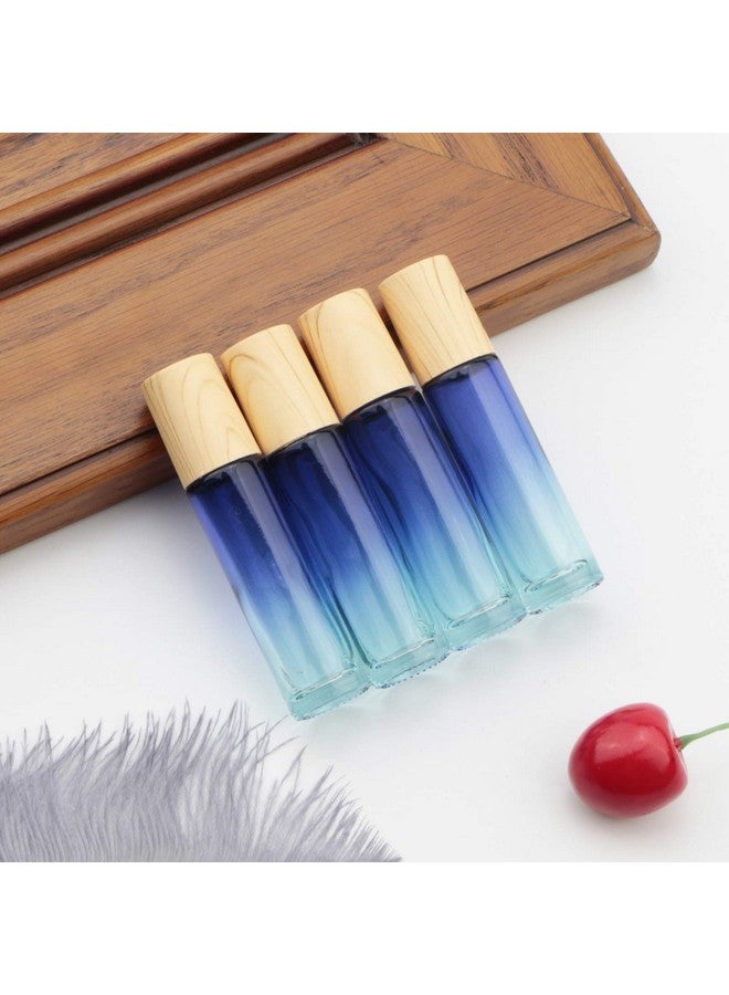 NewZoll 8 Pcs Glass Roller Bottles Essential Oils Perfume Roll On Bottles 10 Ml (1/3 Oz) Blue Gradient Rolling Bottles Vials Container For Oils Lip Balms  - Image 5