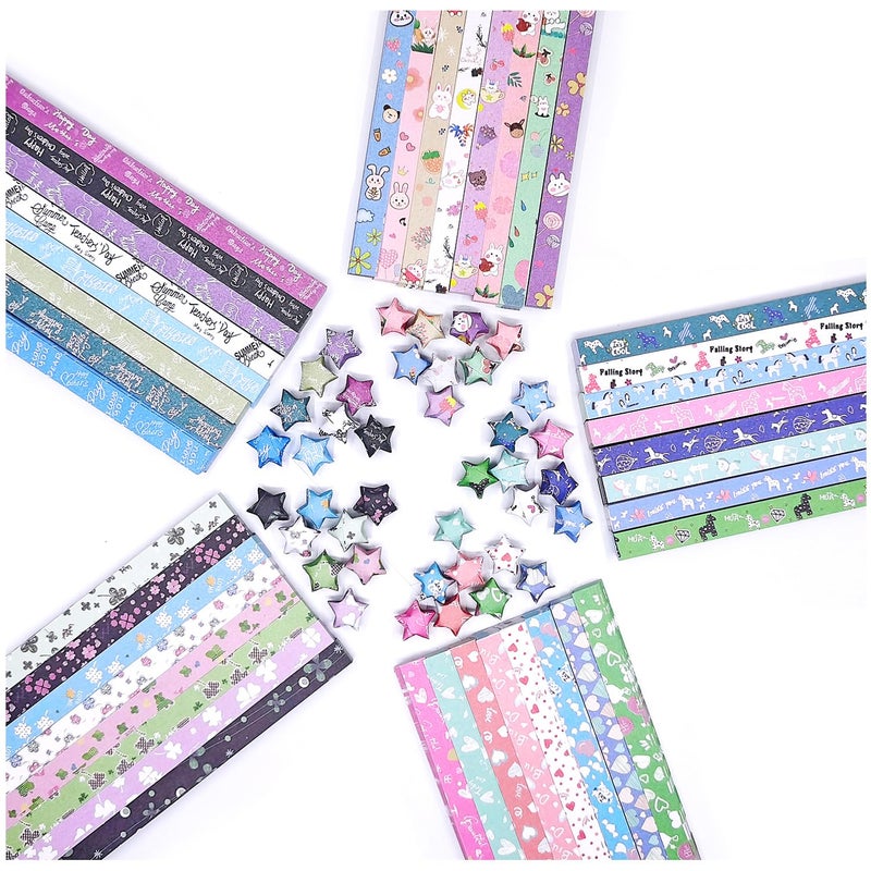 Unixing 2700 Sheets Origami Star Paper Strips, 40 Colors Star Origami Paper Lucky Stars Paper Strip for Handmade Gift, Party Decoration, Crafts Decoration - Image 1