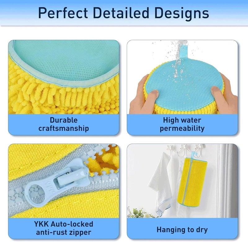 Hasselt Shoe Washing Machine Bag for Washer & Dryer – Reusable Laundry Shoe Bag with Durable Zipper, Side Opening Design for Sneakers, Running Shoes & Delicates – 360° Deep Cleaning Washable Shoe Cleaner Bag - Image 3