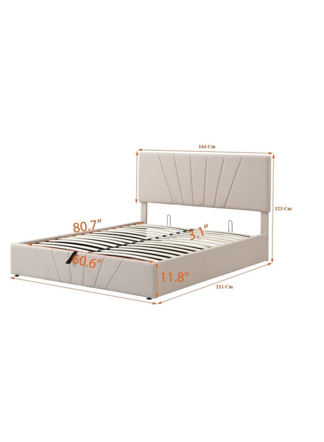 ريترو RA-BD39 سرير سحارة 211×164×123سم – بيج فاتح - Image 4