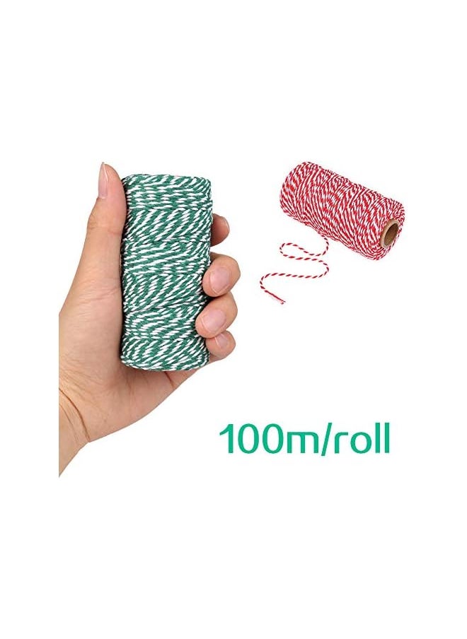 The Bros 100m Red and White String Twine String 2mm Butcher String Cotton Decorative Jute Twine Rope for Gift Wrapping Gardening Baking Butchers DIY Crafts and Handmade Arts  - Image 5
