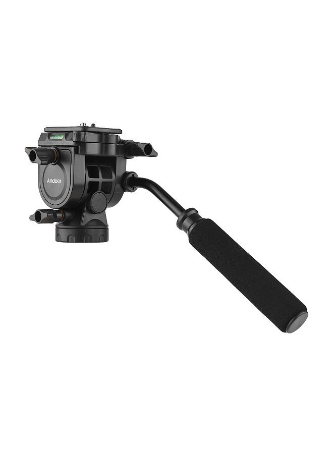 ANDOER Fluid Hydraulic Ball Head Panoramic Photography Max. Load 5KG with Handle for 1/4 inch Screw Camera Camcorder and 3/8 inch Monopod Tripod  - Image 1