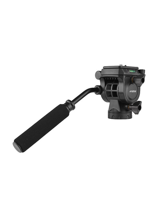 ANDOER - Fluid Hydraulic Ball Head Panoramic Photography Max. Load 5KG with Handle for 1/4 inch Screw Camera Camcorder and 3/8 inch Monopod Tripod - Image 1