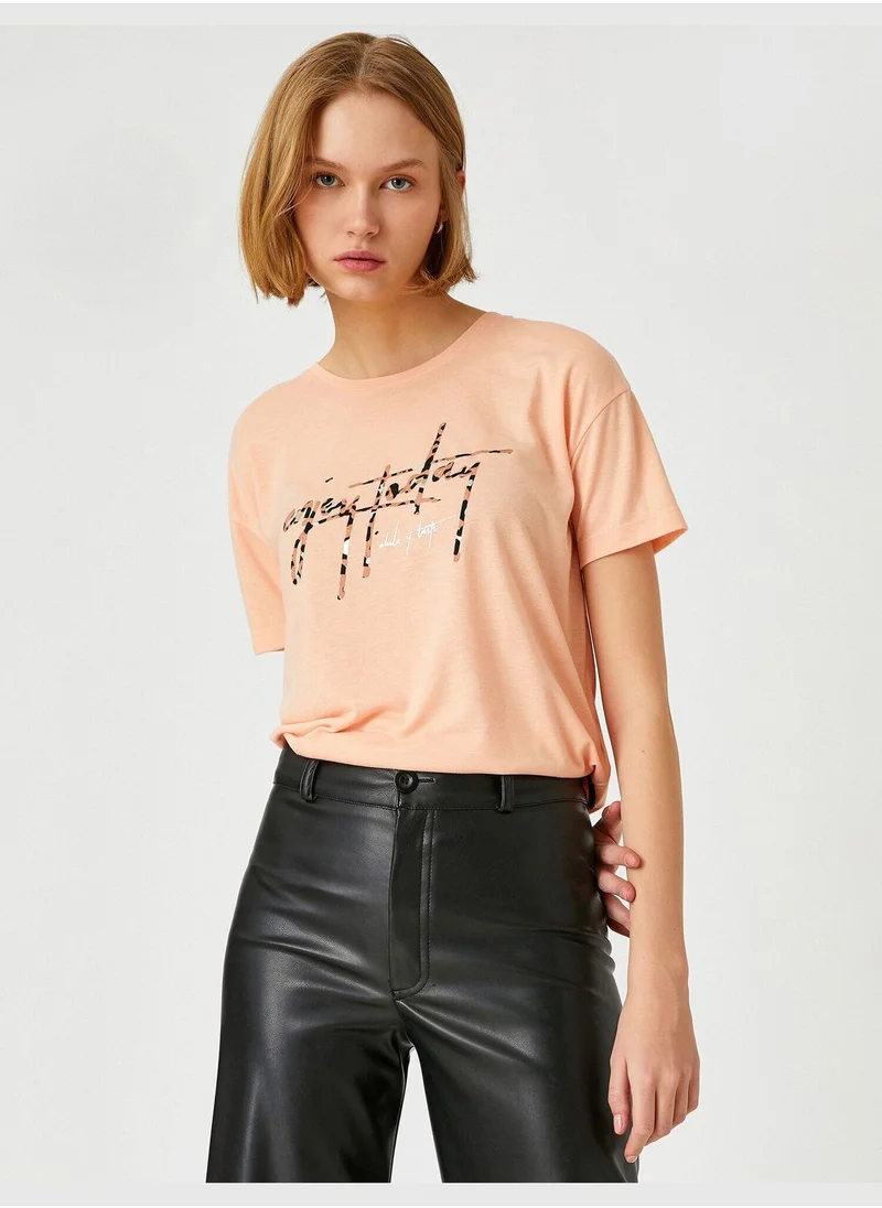 كوتون Printed Short Sleeve T-shirt