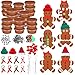 Shappy 24 Pack Christmas Gingerbread DIY Craft 255 Pcs Build Gingerbread Craft Kit Christmas Decoration Air Dry Modeling Clay for Winter Party DIY Gift Indoor Outdoor Holiday Decoration - Image 2