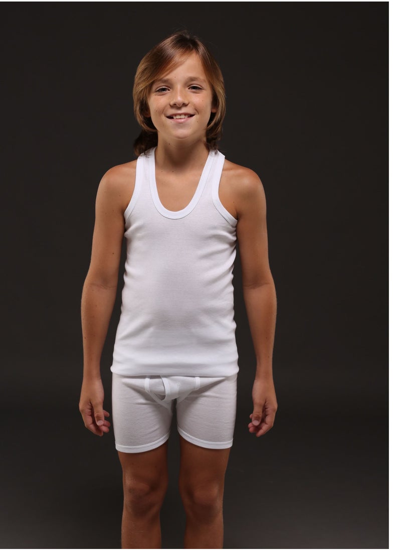 DeloPik EveryOne Boys Cotton white undershirt,Vest and boxer underwear set(PACK OF 12)(7-8 YEARS)  - Image 1