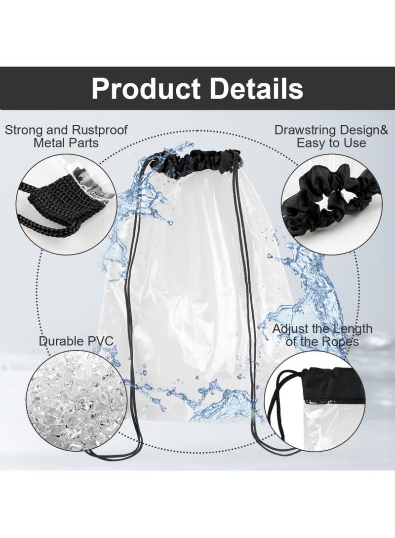 SUNSAR Clear PVC Drawstring Backpack, Waterproof and Foldable , for Sports, Swim Events, Stadiums and Gyms - Image 2