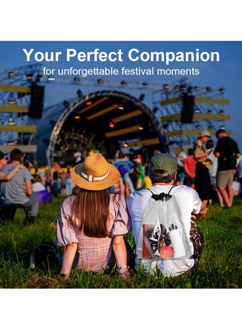 SUNSAR Clear PVC Drawstring Backpack, Waterproof and Foldable , for Sports, Swim Events, Stadiums and Gyms - Image 5