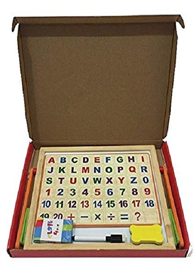 IndusBay® 2 in 1 Wooden Writing Board Double Sided Magnetic WhiteBlack Board Board with Alphabets Numbers Maths Learning Educational Toy for Kids (11.5 Inches x 10 Inches) - Image 5