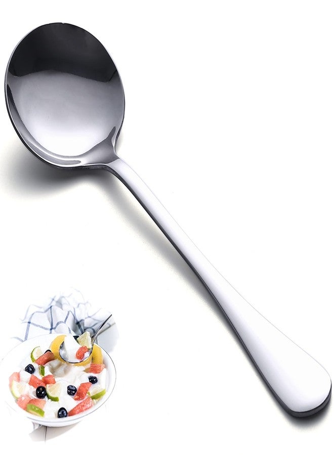 هابي كيت طقم ملاعق شوربة هابي كيت، 12 قطعة، ملاعق مستديرة فاخرة من الفولاذ المقاوم للصدأ، طقم أدوات مائدة متين وثقيل الوزن - Image 1