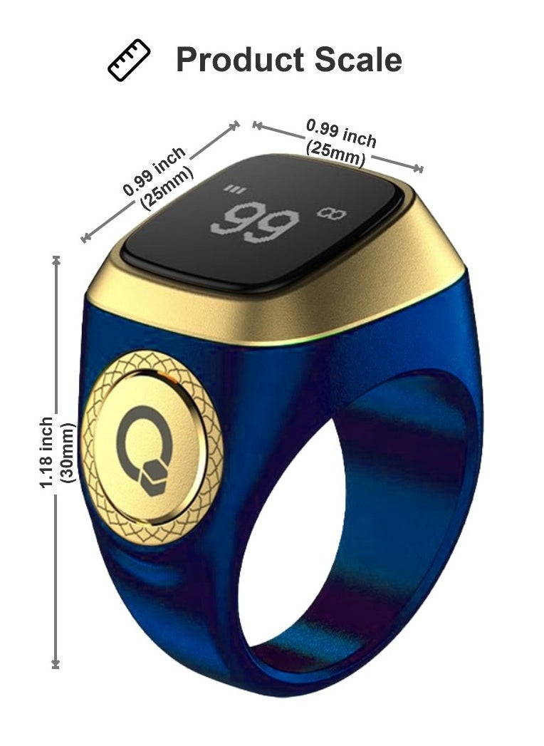 Generic - Prayer Smart Ring, Lucky Ring, Watch Ring, Smart Tasbih Beads Ring, with Prayer Counters, 5 Prayer Time Reminders, Prayer Direction Indicator Guide, Large Battery, OLED Display, Azan Alarm Clock, Tasbih Beads Ring, Fashion, Cool, TBSoon iQIBLA Zikr Ring - Image 1