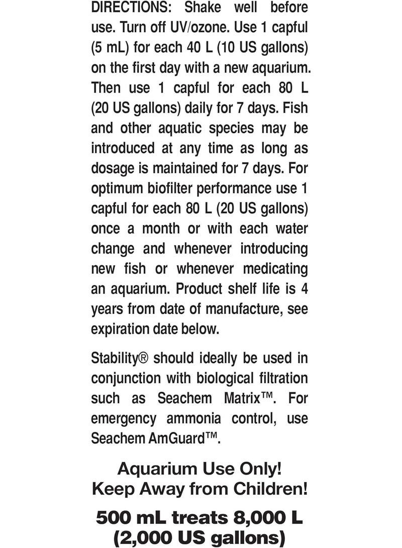 Seachem Stability Fish Tank Stabilizer - For Freshwater and Marine Aquariums, 16.9 Fl Oz (Pack of 1) - Image 2