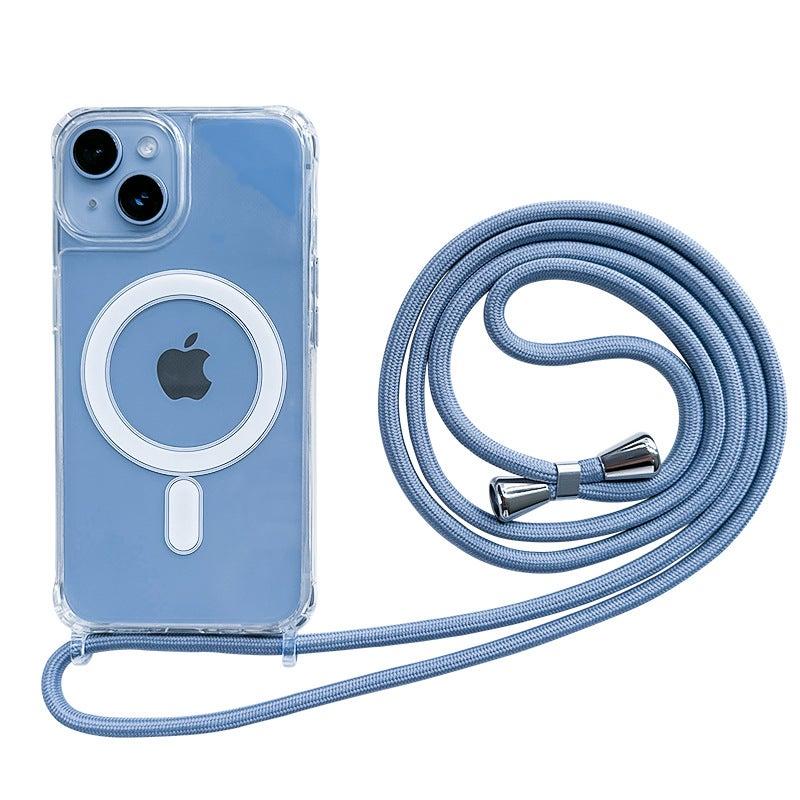 Magnetic suction mobile phone case 13 Apple 14 applicable iphone15 protective case integrated lanyard slung Apple 15 mobile phone case - Image 4