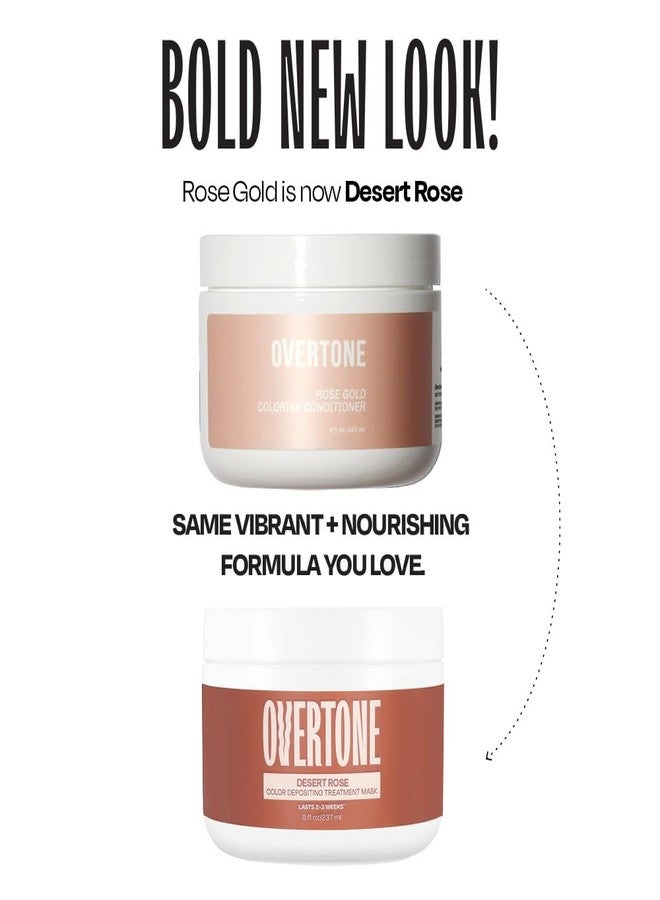 Overtone Color Depositing Semi-Permanent Hair Dye Conditioner - 8 oz For Natural & Color-Treated Hair, Moisturizing Shea Butter & Coconut Oil - Vegan & Cruelty-Free, Rose Gold is now Desert Rose - Image 2