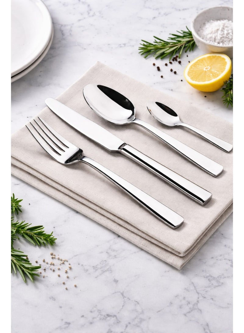 Home auraa 24 PCS Stainless Steel Cutlery Set for home /office /party | 12 Dinner Spoons, 12 Dinner Forks,| Mirror Finish | Rust Resistant - Image 1