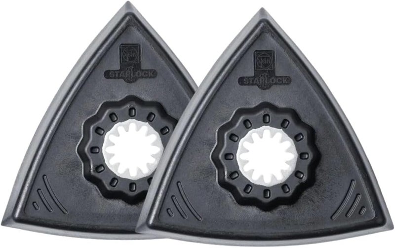 Fein Starlock Triangular Backing Pad Set with Hook & Loop Attachment - Plastic Plate for Scratch-Free Sanding, Unperforated, Standard Version, 3-1/8" Edge Length, 2-Pack - 63806129220 - Image 1