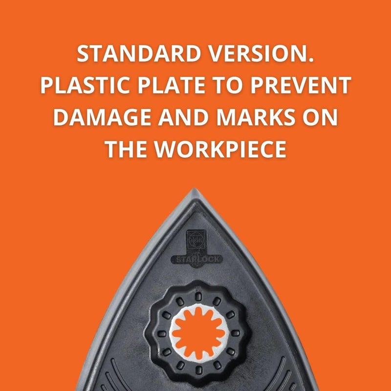 Fein Starlock Triangular Backing Pad Set with Hook & Loop Attachment - Plastic Plate for Scratch-Free Sanding, Unperforated, Standard Version, 3-1/8" Edge Length, 2-Pack - 63806129220 - Image 5