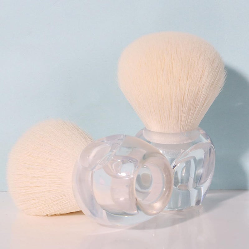 Fluffy Loose Powder Blush Brush with Handle and White Faux Wool, Soft Makeup Brush Tool for Women’s Cosmetics, Suitable for Foundation and Blending Powder Application - Image 5