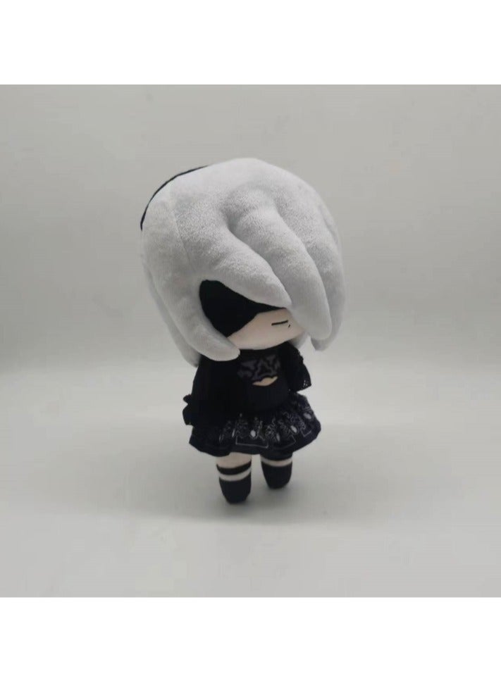 2 قطعة أنمي 23 سم أنمي نير: أوتوماتا 2B 9S لعبة فوفو القطيفة مجموعة دمى فوفو القطيفة - Image 4