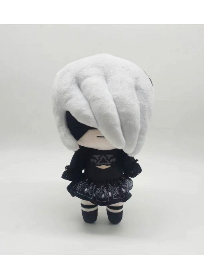 2 قطعة أنمي 23 سم أنمي نير: أوتوماتا 2B 9S لعبة فوفو القطيفة مجموعة دمى فوفو القطيفة - Image 3