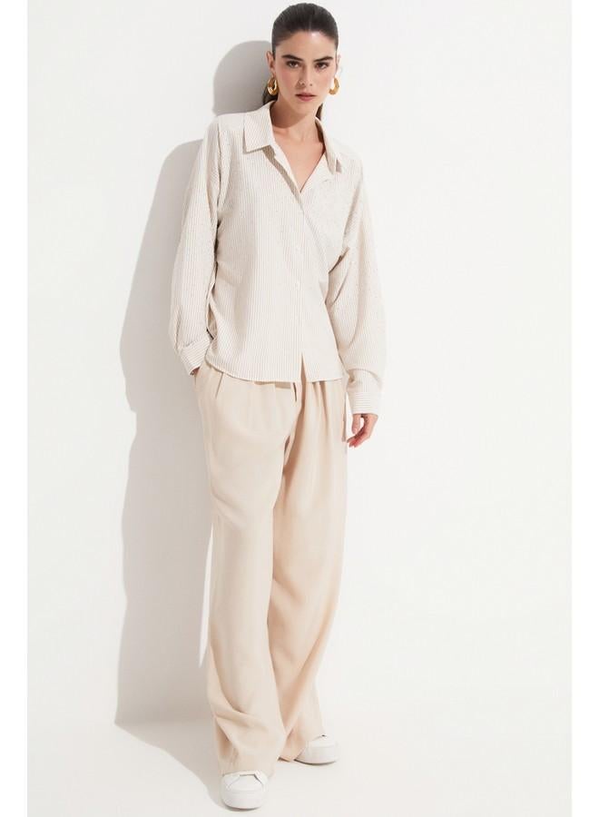 JUNE Women Stone Detailed Woven Shirt Stone - Image 4