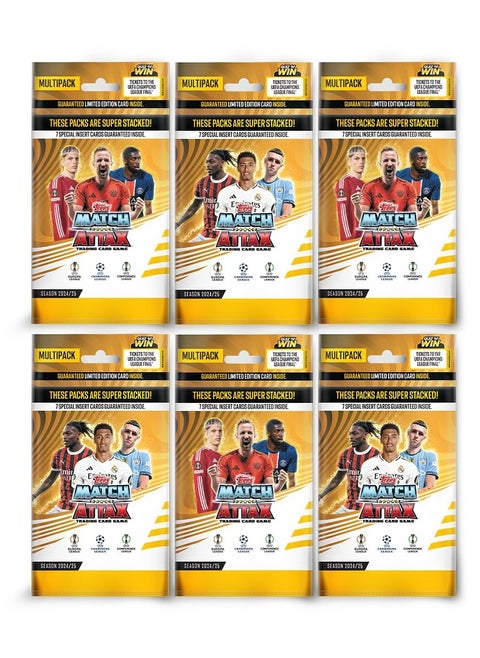 UEFA Champions League Match Attax 24/25 Trading and Collectible Card Game (Multipack of 6)
