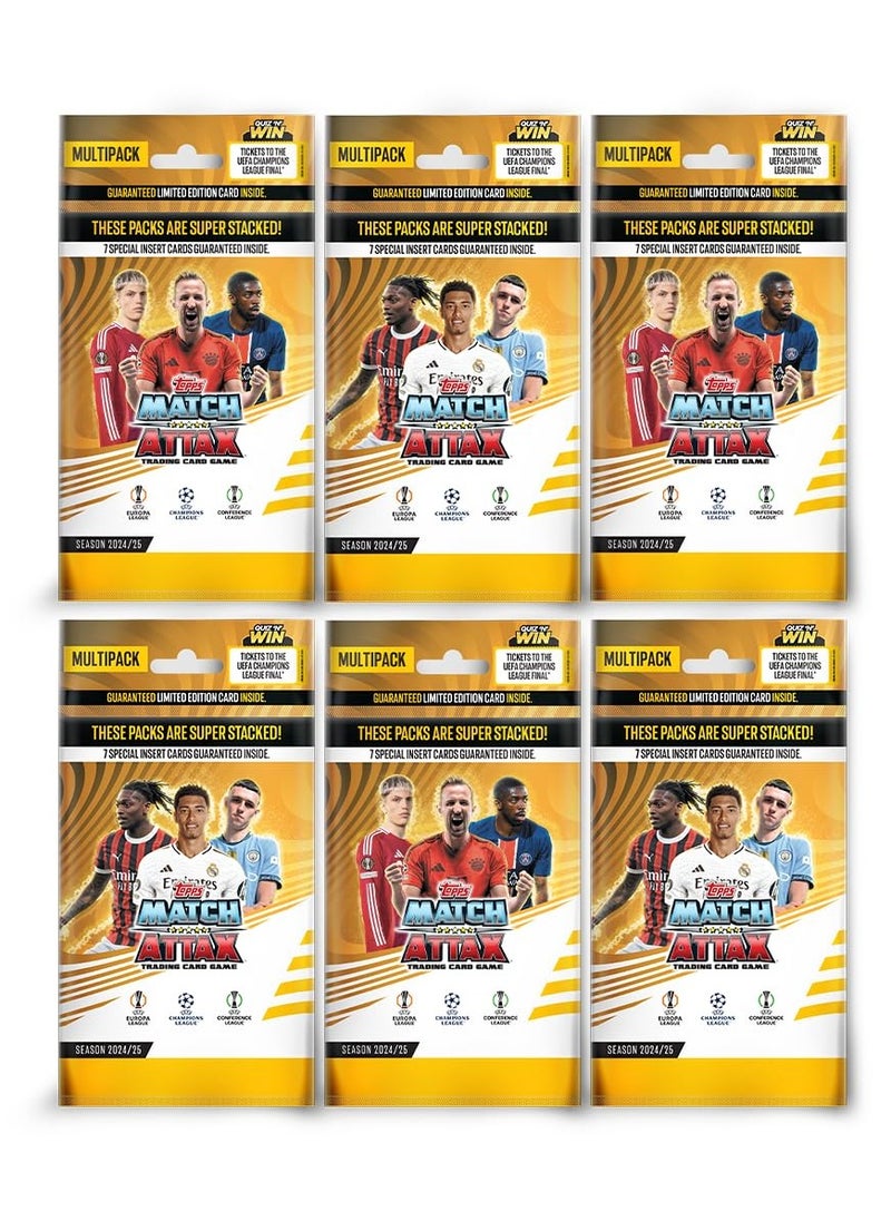 UEFA Champions League Match Attax 24/25 Trading and Collectible Card Game (Multipack of 6)