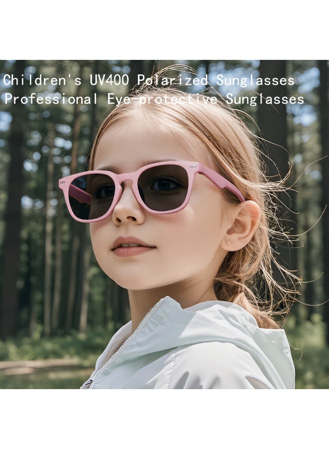 Children's polarized silicone sunglasses, unisex for children aged 2 to 12 years old, come with a matching glasses case and are an ideal option for outdoor sunny activities, beach and pool use. - Image 4