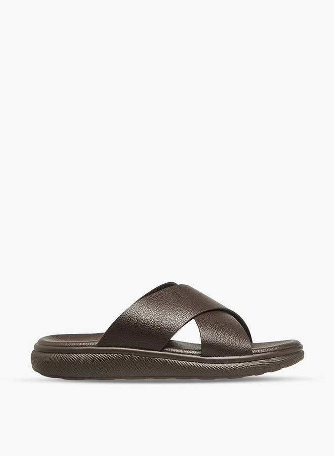 ال بي ال من شو اكسبرس Men Solid Cross Strap Sandals