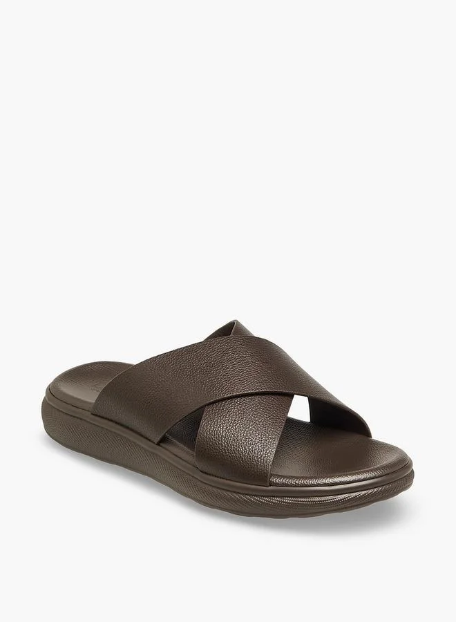 LBL by Shoexpress Men Solid Cross Strap Sandals