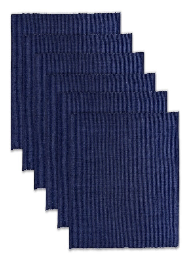 AVKA Studio 100% Cotton Ribbed Placemats - Set of 6-13 x 19 Inches - Nautical Blue - Everyday Cloth Table Mats - Thick Construction, Washable & Reusable Cloth Place Mats - by AVKA Studio - Image 1