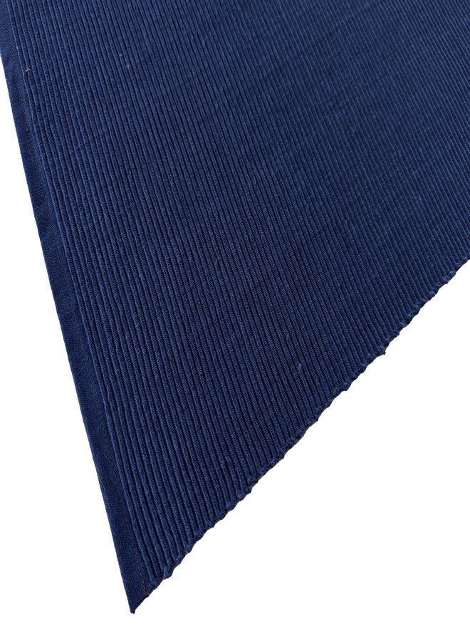 AVKA Studio 100% Cotton Ribbed Placemats - Set of 6-13 x 19 Inches - Nautical Blue - Everyday Cloth Table Mats - Thick Construction, Washable & Reusable Cloth Place Mats - by AVKA Studio - Image 4