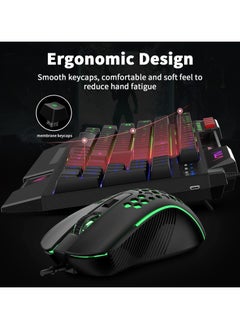 AULA 4 in 1 Gaming Keyboard Mouse Headset and Mousepad Combo, Rainbow LED Backlit Gaming Keyboard Mouse Set, USB Wired Bundle for PC Computer Laptop Gamer  - Image 2