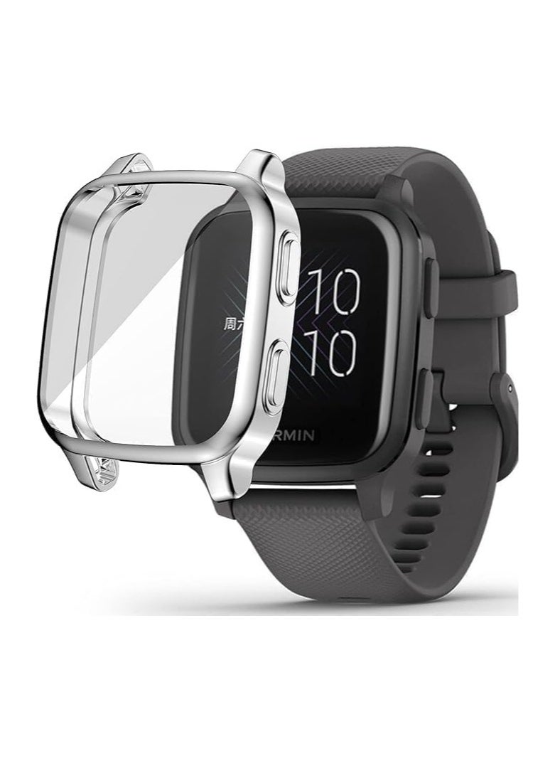 Generic - Compatible with Garmin VENO SQUARE MUSIC Waterproof Protective Case Soft TPU Plated All Around Scratch-Proof Screen Protector Cover for Garmin VENO SQUARE MUSIC (Silver) - Image 1