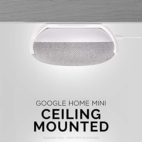 BRAINWAVZ Screwless Wall & Ceiling Mount for Google Home Mini, Stick On Holder - Easy Install, No Tools, by Brainwavz (GMN01) (White) - Image 5