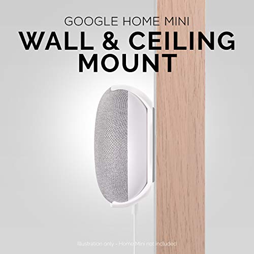 BRAINWAVZ Screwless Wall & Ceiling Mount for Google Home Mini, Stick On Holder - Easy Install, No Tools, by Brainwavz (GMN01) (White) - Image 4