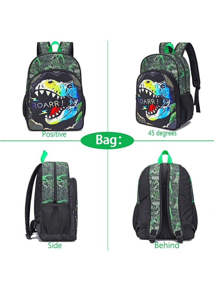 JCB CHIC مجموعة من 3 قطع حقائب ظهر للأطفال، حقيبة كتب للأطفال مع حقيبة ظهر وصندوق غداء ومجموعة أقلام رصاص. حقيبة مدرسية ثلاثية الأبعاد للأطفال والمراهقين في المرحلة الابتدائية - Image 3