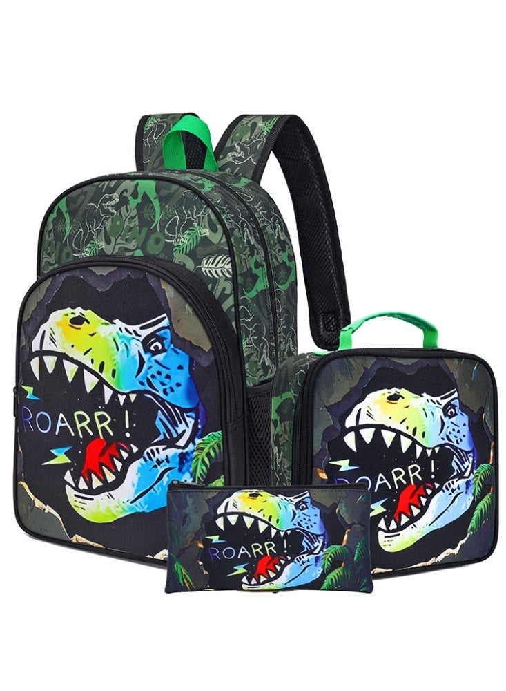 JCB CHIC مجموعة من 3 قطع حقائب ظهر للأطفال، حقيبة كتب للأطفال مع حقيبة ظهر وصندوق غداء ومجموعة أقلام رصاص. حقيبة مدرسية ثلاثية الأبعاد للأطفال والمراهقين في المرحلة الابتدائية - Image 1