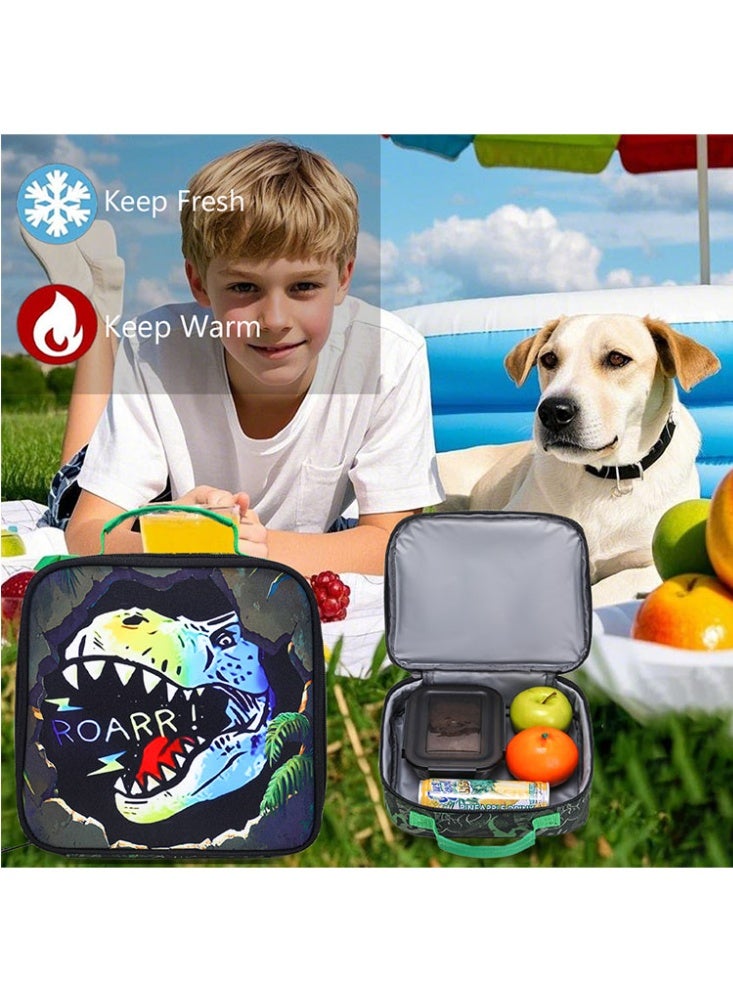 JCB CHIC مجموعة من 3 قطع حقائب ظهر للأطفال، حقيبة كتب للأطفال مع حقيبة ظهر وصندوق غداء ومجموعة أقلام رصاص. حقيبة مدرسية ثلاثية الأبعاد للأطفال والمراهقين في المرحلة الابتدائية - Image 4