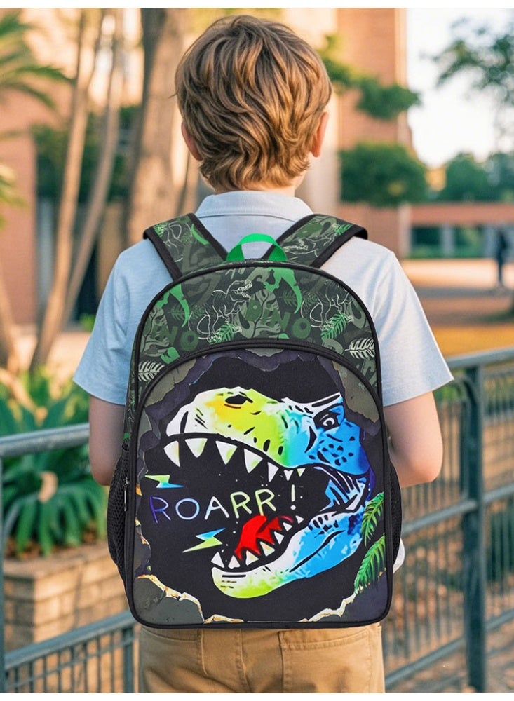 JCB CHIC مجموعة من 3 قطع حقائب ظهر للأطفال، حقيبة كتب للأطفال مع حقيبة ظهر وصندوق غداء ومجموعة أقلام رصاص. حقيبة مدرسية ثلاثية الأبعاد للأطفال والمراهقين في المرحلة الابتدائية - Image 5