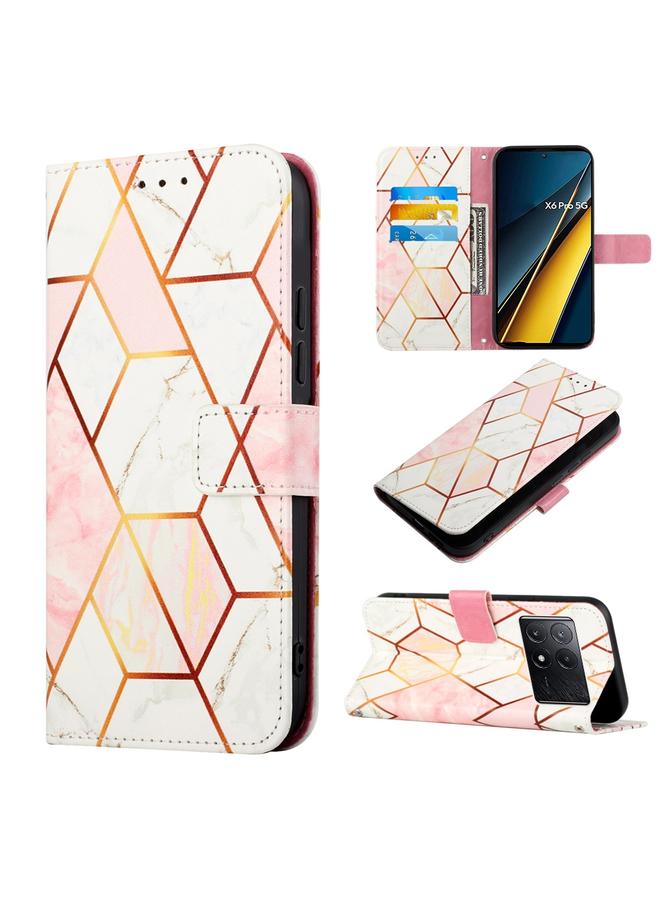 The Bros Case For Xiaomi Poco X6 Pro PT003 Marble Pattern Flip Leather Phone Case