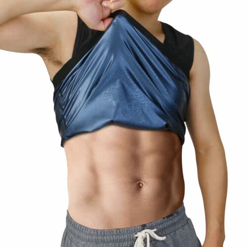 OLSIC Sweat Shapewear Vest Belt for Men, Polymer Shapewear, Workout for Weight Loss Waist Body Slimming, Trainer (S/M) Black - Image 1