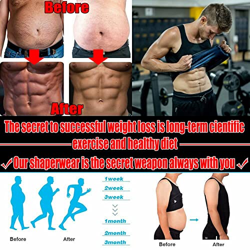 OLSIC Sweat Shapewear Vest Belt for Men, Polymer Shapewear, Workout for Weight Loss Waist Body Slimming, Trainer (S/M) Black - Image 4