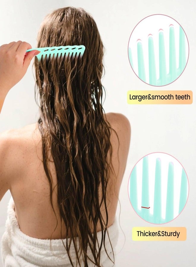 EHBELIF 6PCS Professional Hair Comb Set for Women & Men Rat Tail, Wide & Fine Tooth Combs for Curly Hair, Braiding, Barber Styling, Cutting & Parting (Green) - Image 2